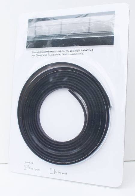 Kochfelddichtung Ceranfeld Dichtung 6mmx1,5mm Silikon Dichtband 3m schwarz