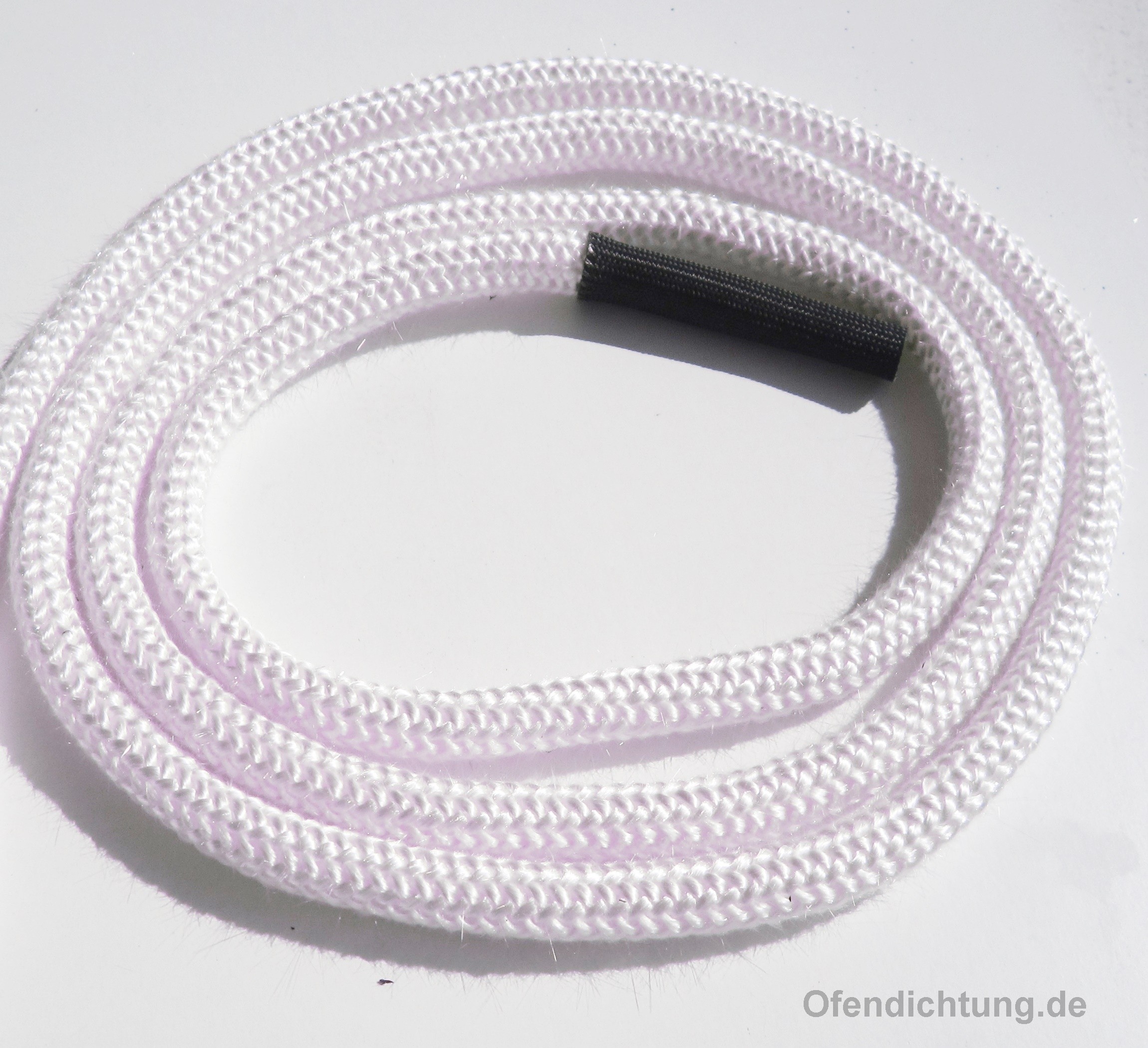 Gestrickte Ofendichtung weich weiß 10mm - 3m - 450°C mit Verbindungshülse