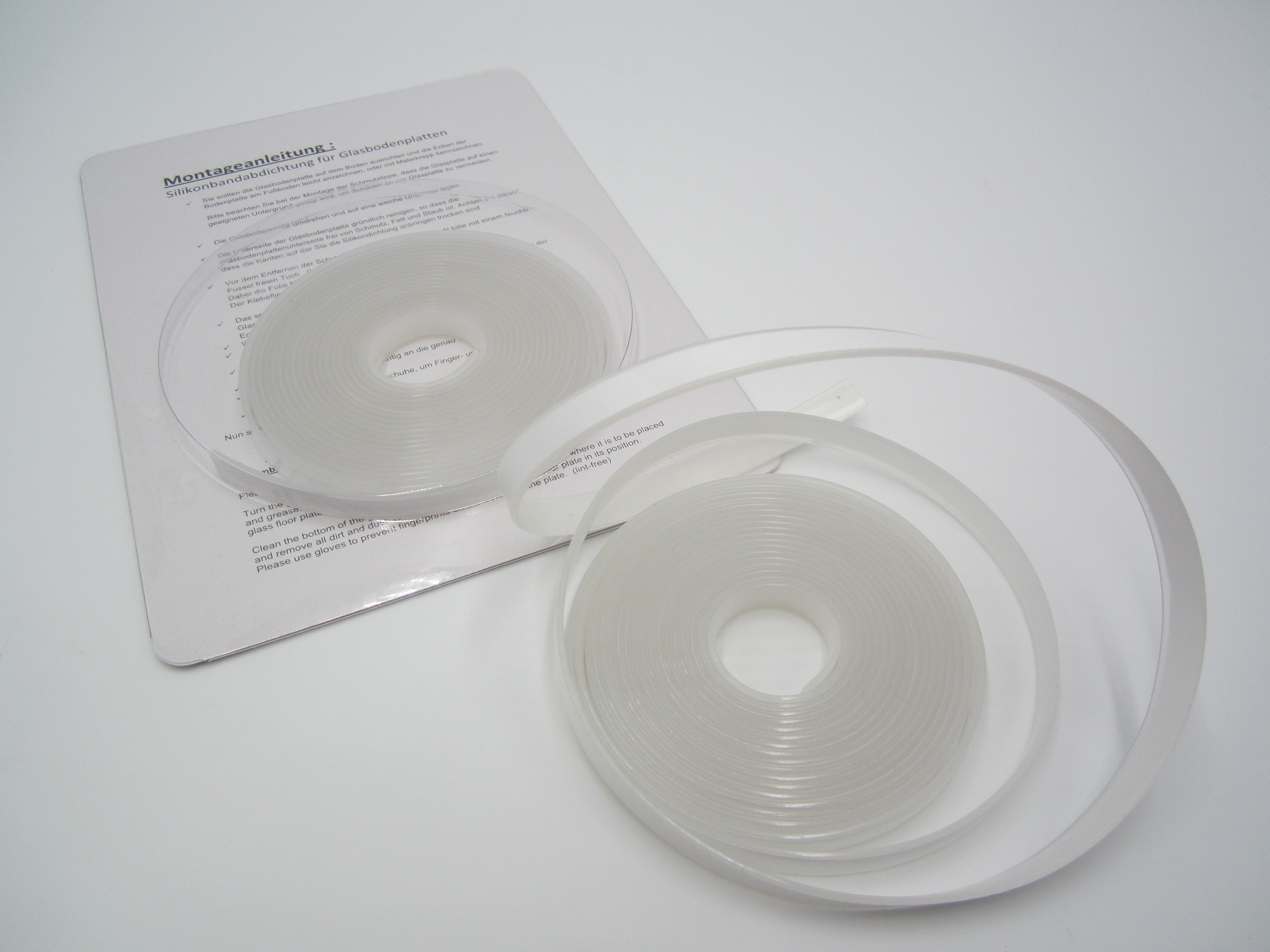 Glasbodenplatte abdichten mit eine Dichtlippe zu montieren auf Laminat Vinyl Parkett Laminat transparent hell