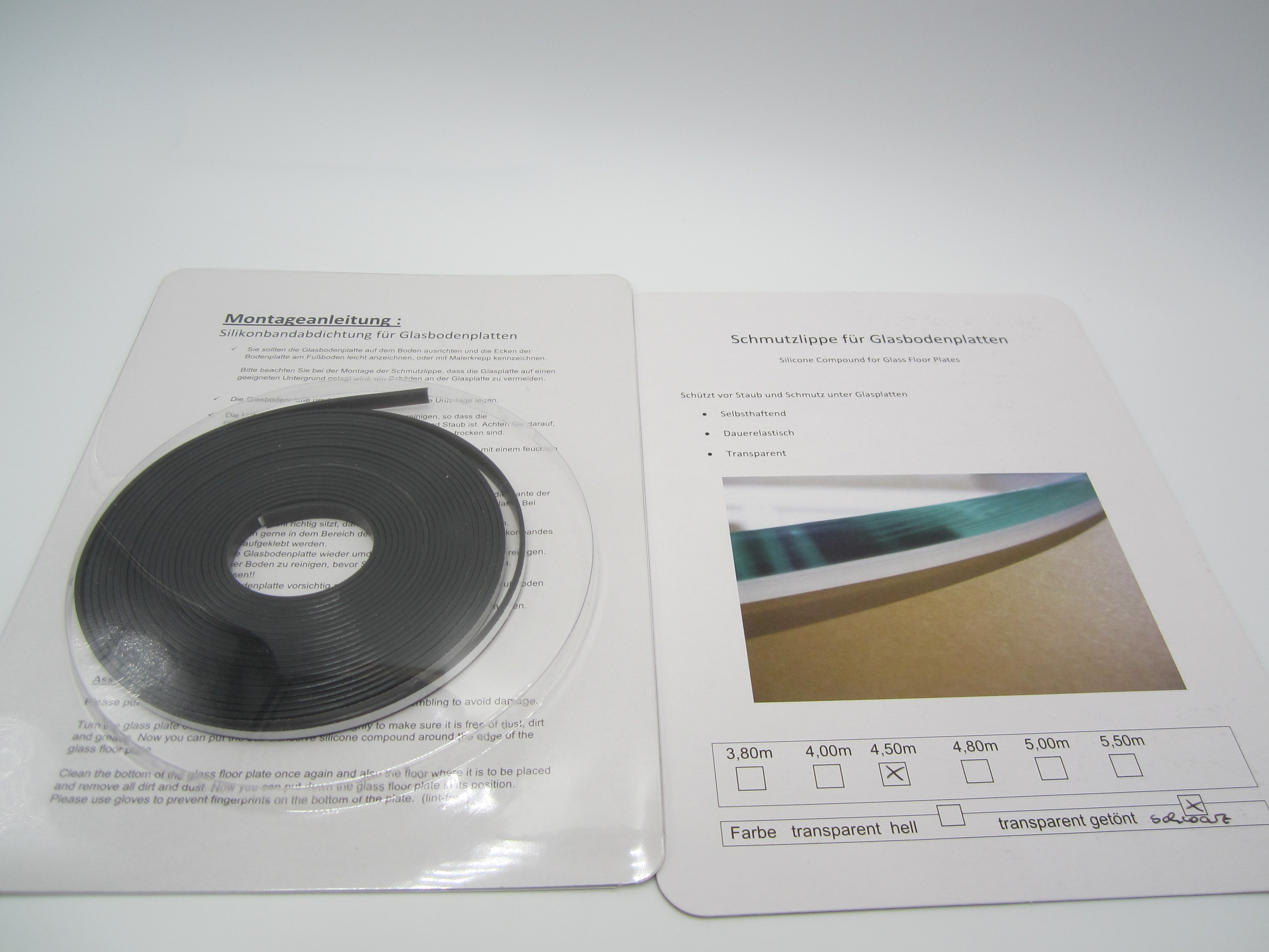 TOP Angebot 14,50 Euro - 5m Dichtlippe aus Silikon - Silikonprofil für die  Glasbodenplatte, Brandschutz unter dem Kaminofen.