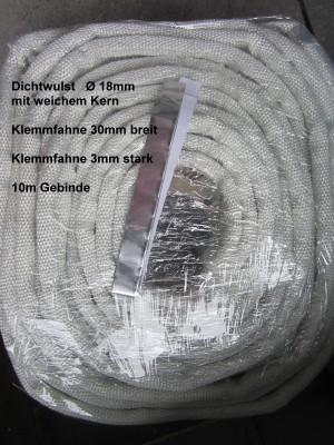 Anlagenbau Sondermaschinen Dichtungsprofil Glasfaser Fahnendichtung 18mm Wulst