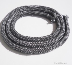 Gestrickte Ofendichtung fest grau 8mm - 2m - 550°C